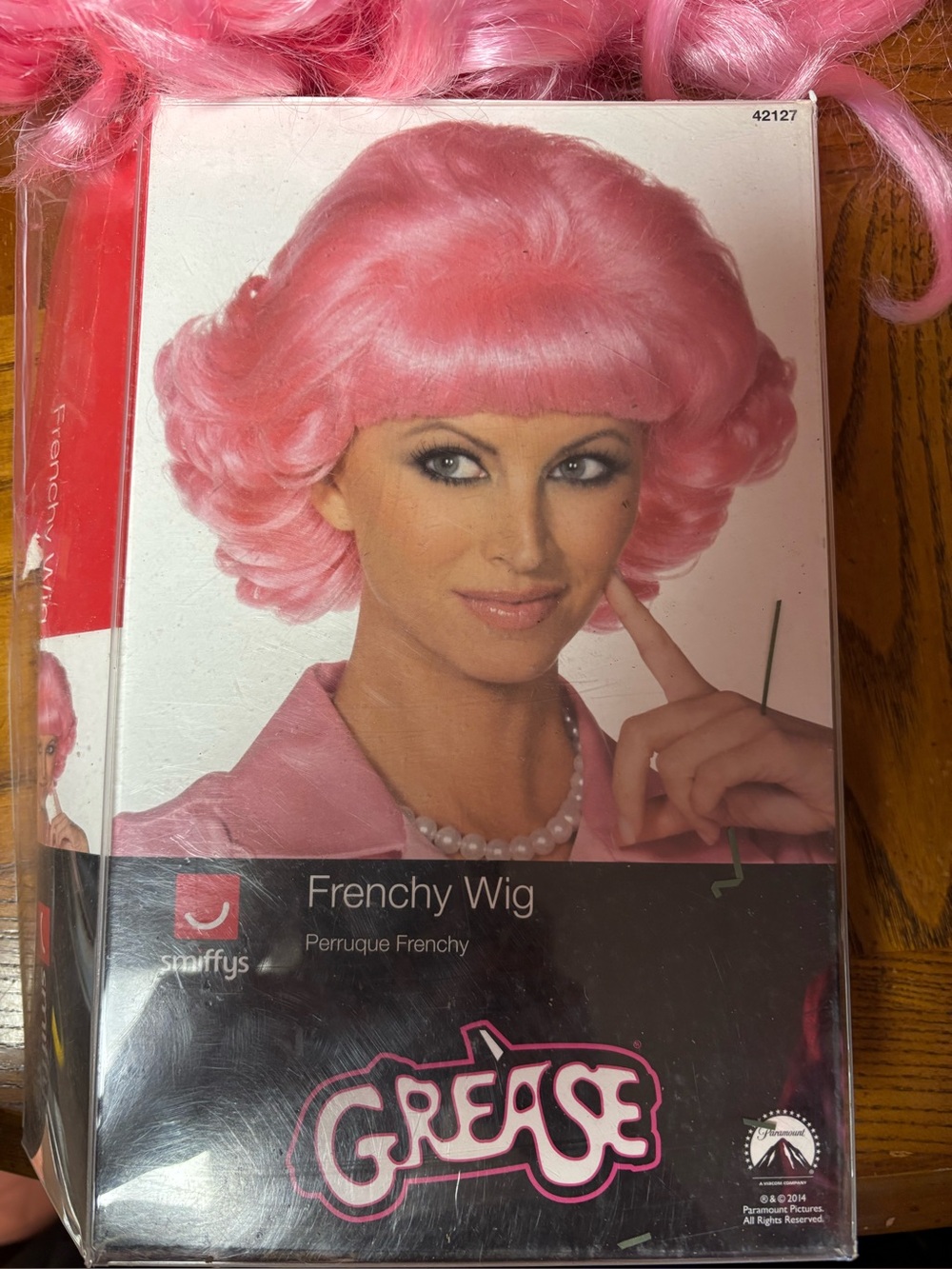 Smiffys Pink Retro Frenchy Wig - Bubblegum Pink